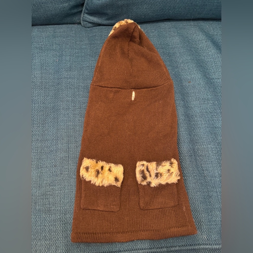 Companion Road brown hooded jacket with faux fur trim dog 🐶 puppy pup sweater
